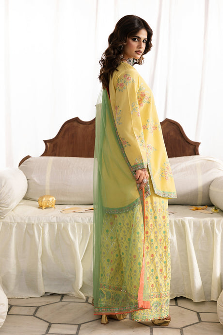 3-PC Embroidered Raw-Silk Suit By Charizma