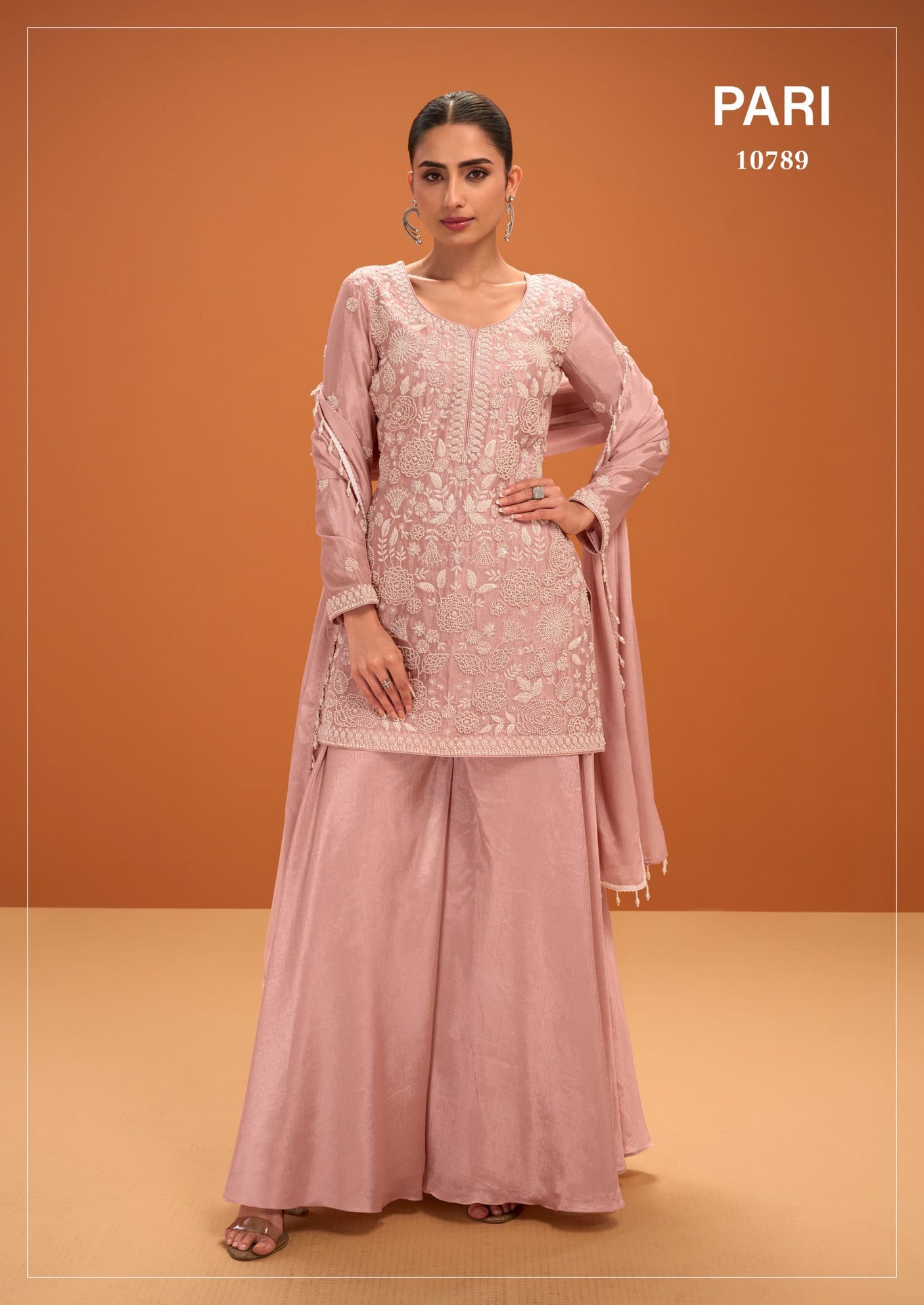 Baby Pink Crepe Silk Cut