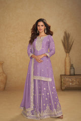 Indian Chinon Silk Sharara Suit