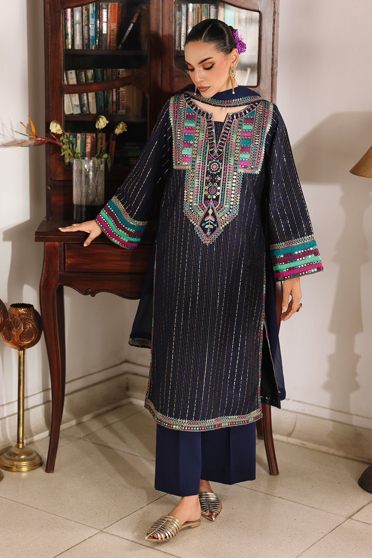 3-PC Embroidered Lawn Suit By Charizma