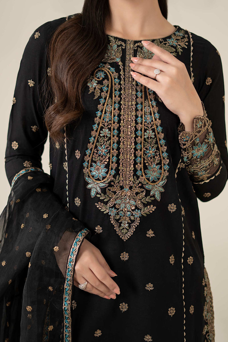 Maria. B. Embroidered Luxury Suit