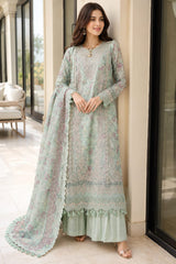 Sapphire Luxury Embroidered Chiffon Suit