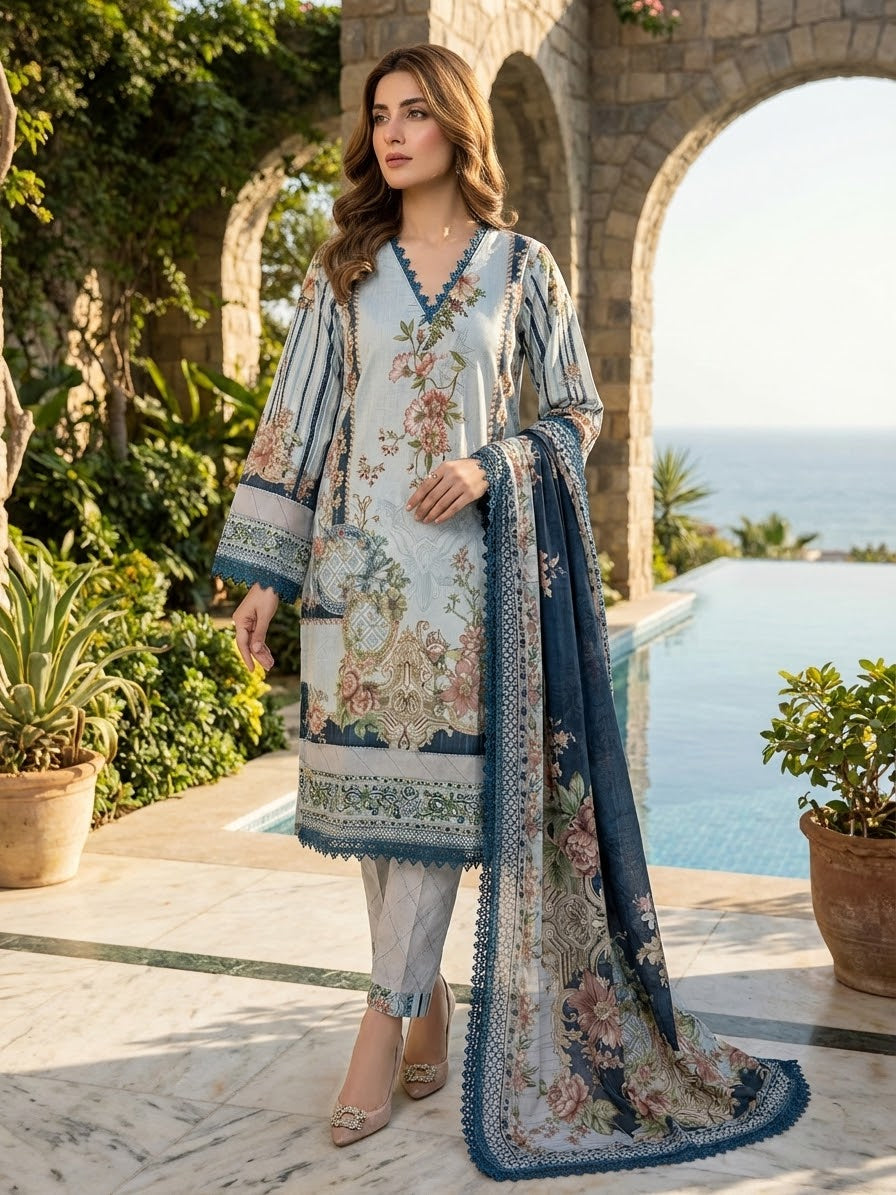 Firdous Luxury Embroidered Lawn 1
