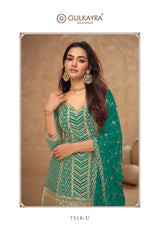 Indian Chinon Silk Sharara Suit