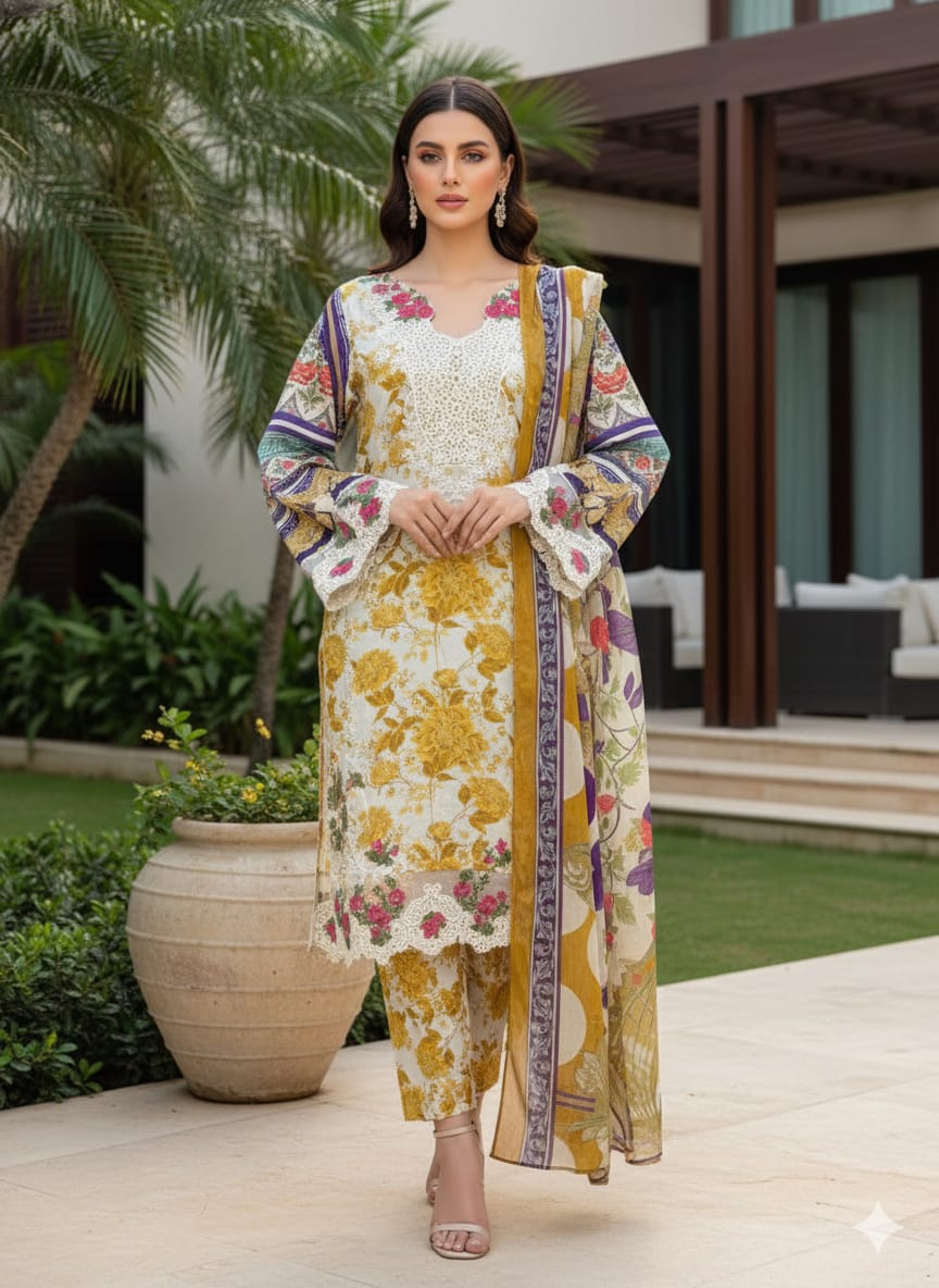 Luxury Embroidered Lawn Ready To Ship