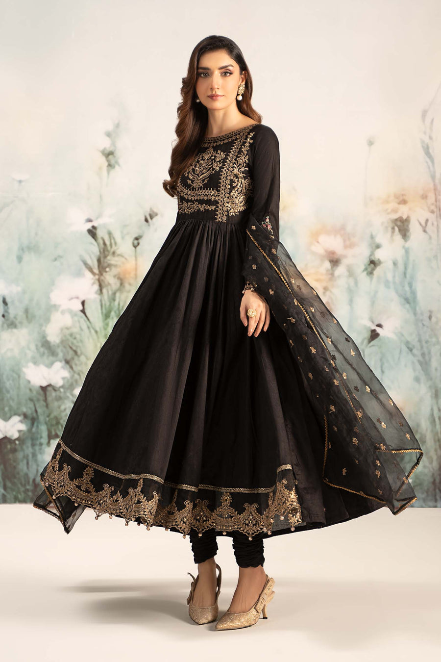 Maria. B. Embroidered Self Jacquard Lawn Suit