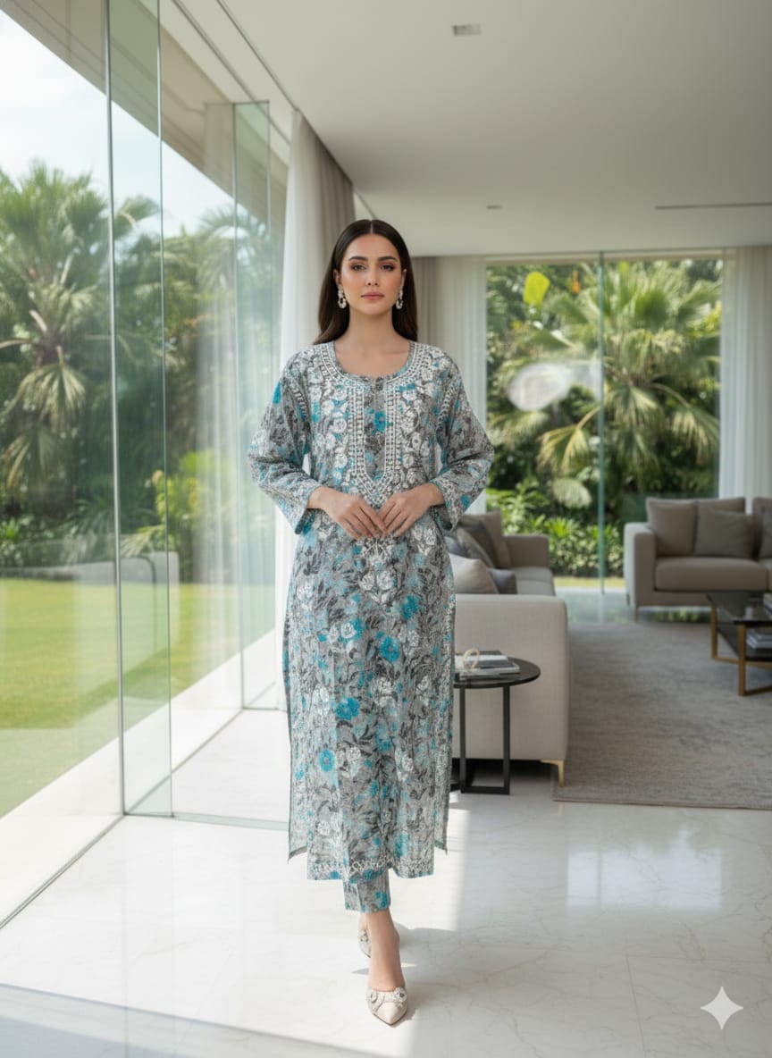 2pc Embroidered Kurti Collection Ready To Ship