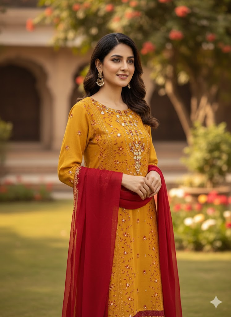 2pc Embroidered Kurti Collection Ready To Ship