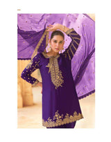 Soft Crepe Silk Embroidered Suit