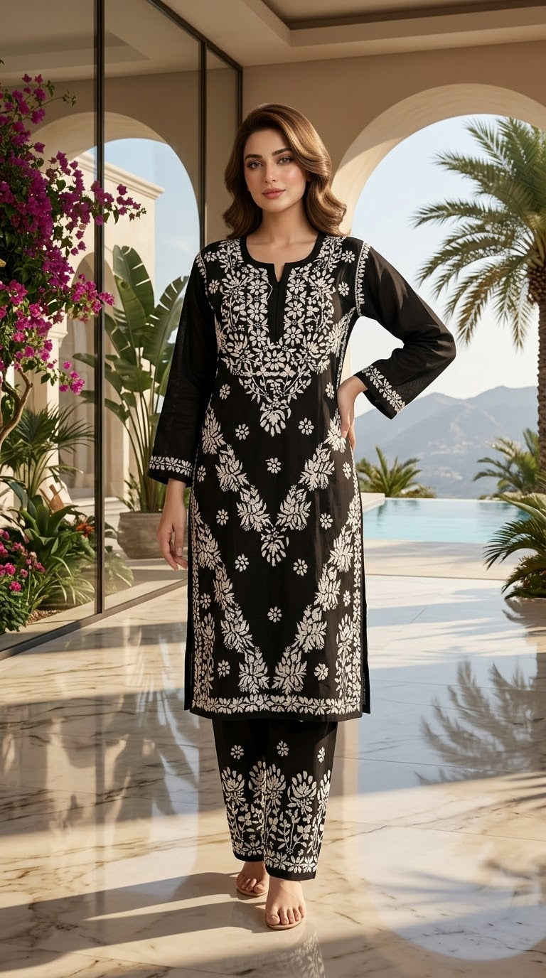 Lucknow 2pc Embroidered Co-Ord Set