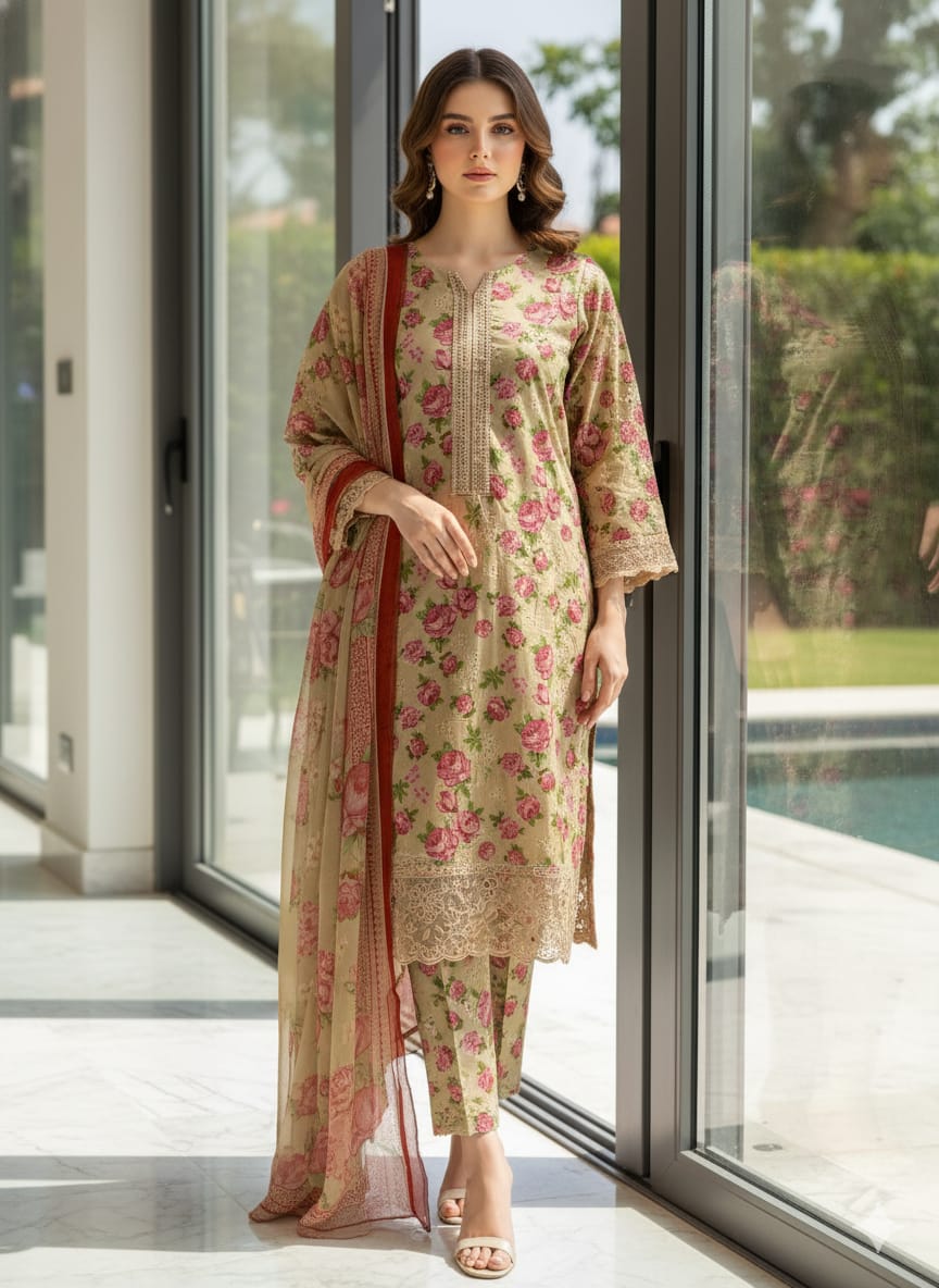 Luxury Embroidered Lawn Ready To Ship