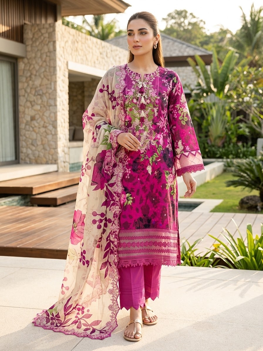 GullJee Rang Pasand Embroidered Lawn