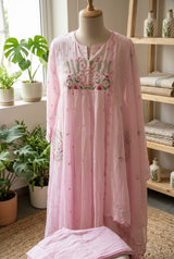Mul Mul Cotton Embroidered 3pc Suit