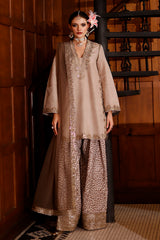 3-PC Embroidered Raw-Silk Suit By Charizma
