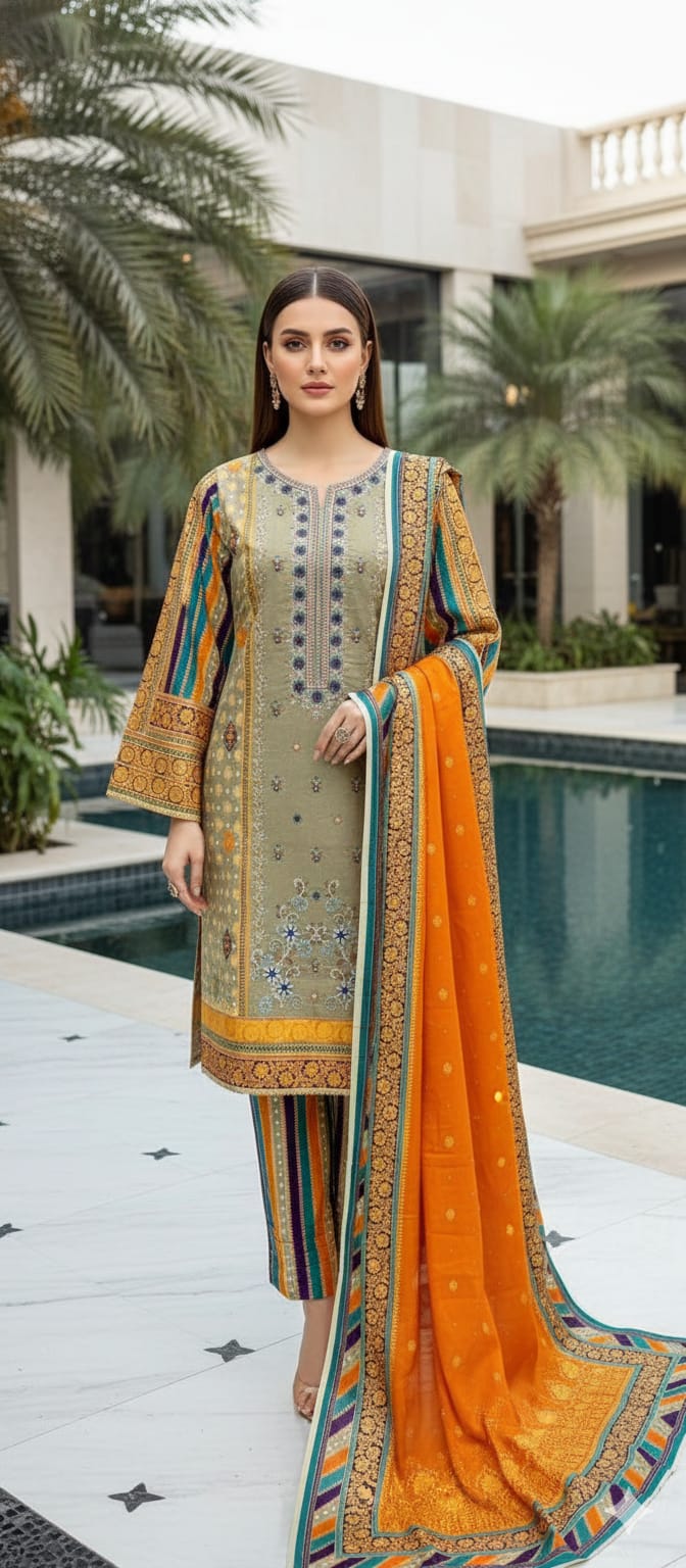 Pakistani Embroidered Lawn ready to ship