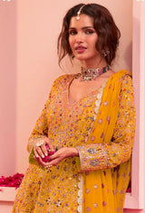 Real Georgette Embroidered Sharara Suit