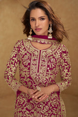 Pink Embroidered Georgette Suit