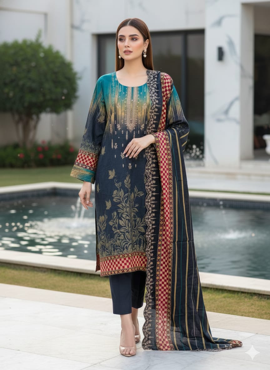 Luxury Embroidered lawn Ready To Ship