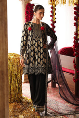 3-PC Embroidered Raw-Silk Suit by Charizma