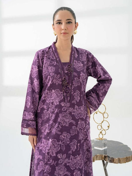 2 Piece Khaddar Suit-Embroidered by limelight