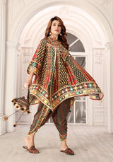 Pure Natural Crepe Coordinated Kaptan Suit