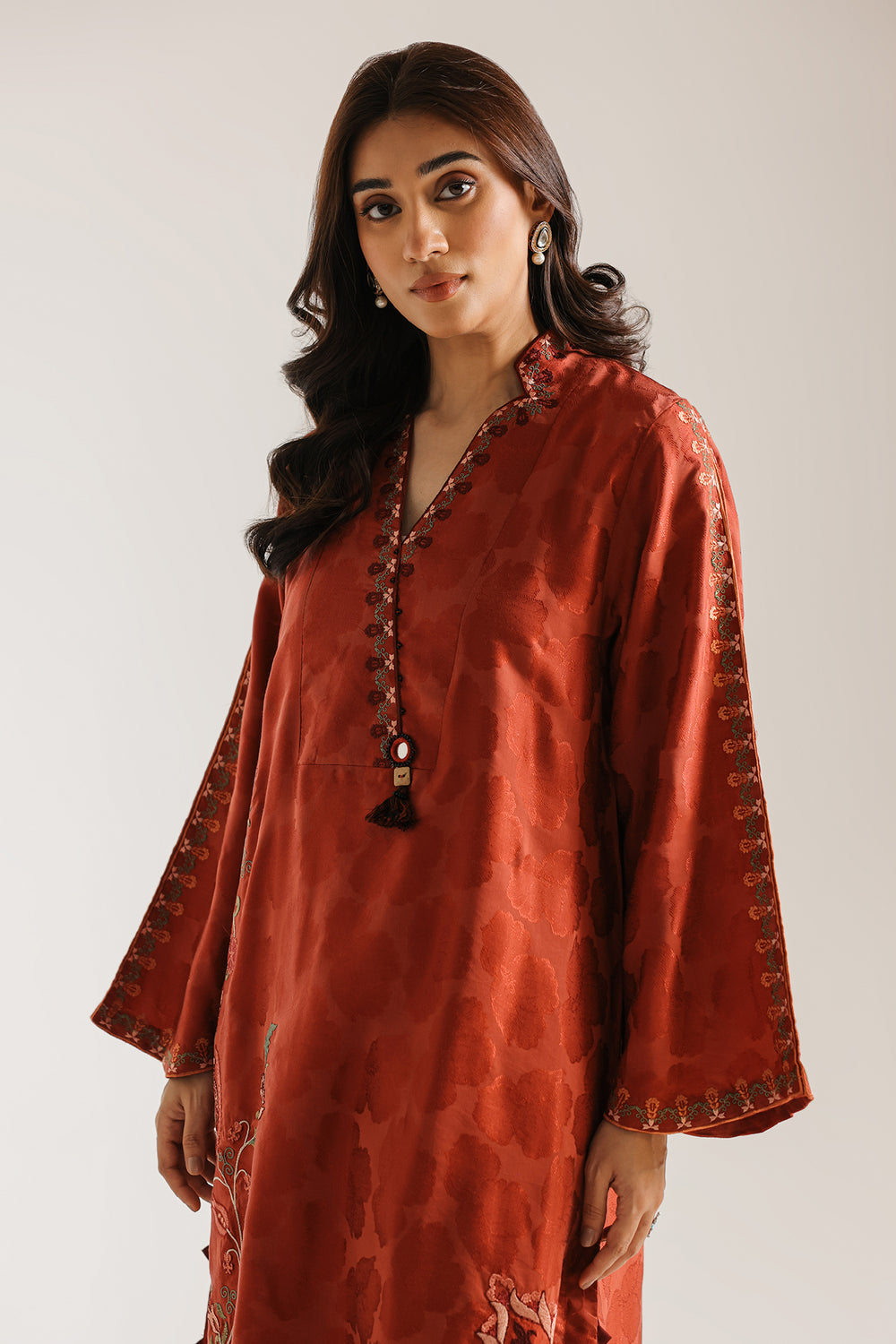 Embroidered 2 Piece Suit By Ethnic Caramel - Detail