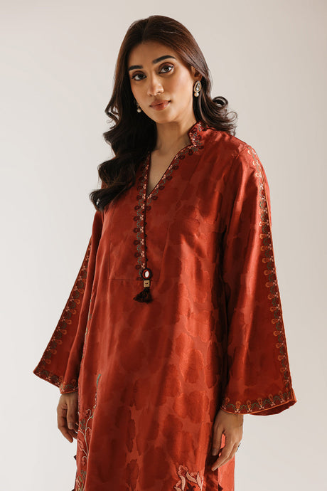 Embroidered 2 Piece Suit By Ethnic Caramel - Detail
