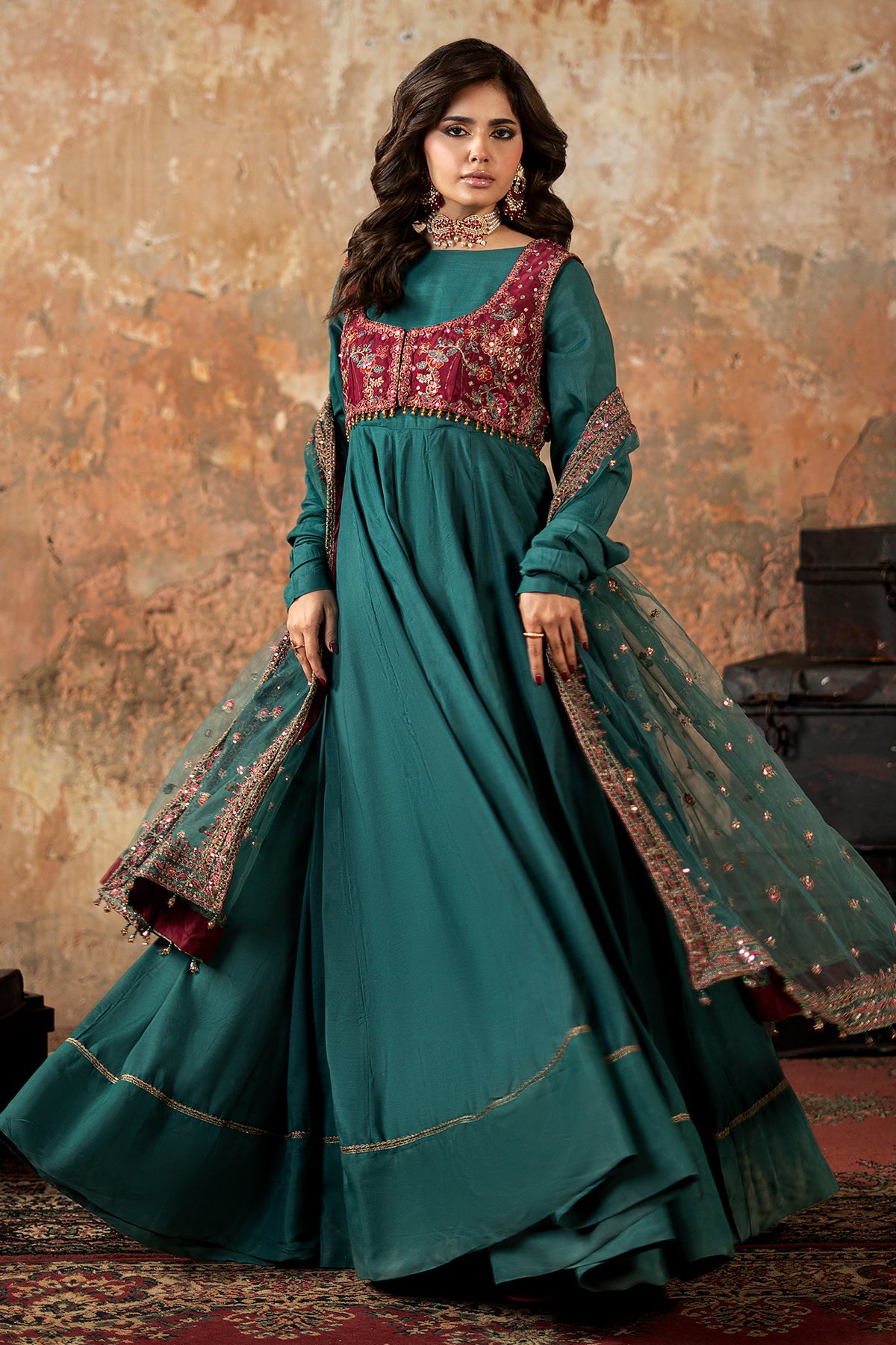 3-PC Embroidered Luxury Suit By Charizma