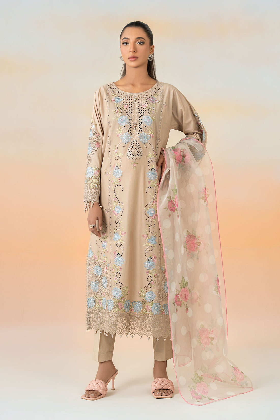 Maria. B. Embroidered Luxury Suit