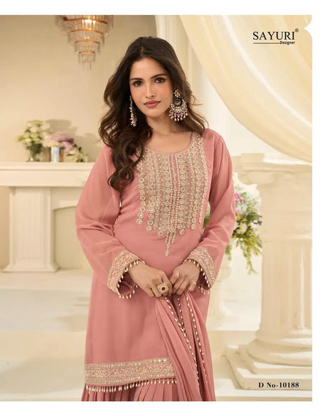 Sayuri Bansuri Georgette With Embroidered Work Top Bottom And Dupatta