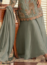 Echo Grey Simar Silk Palazzo Suit