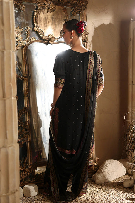 Azure Luxe Mystère Black Chiffon Suit - view 6