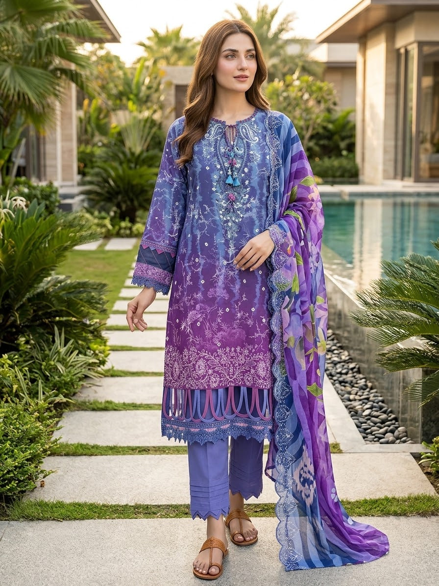 GullJee Rang Pasand Embroidered Lawn