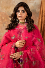 3-PC Embroidered Raw-Silk Suit By Charizma