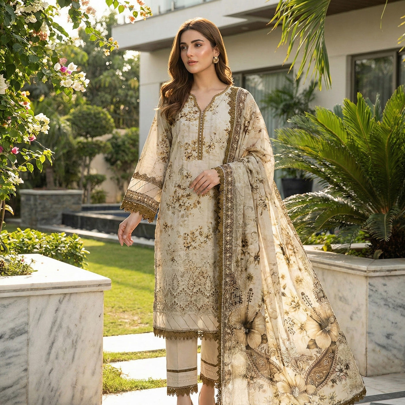 Firdous Premium Embroidered Lawn