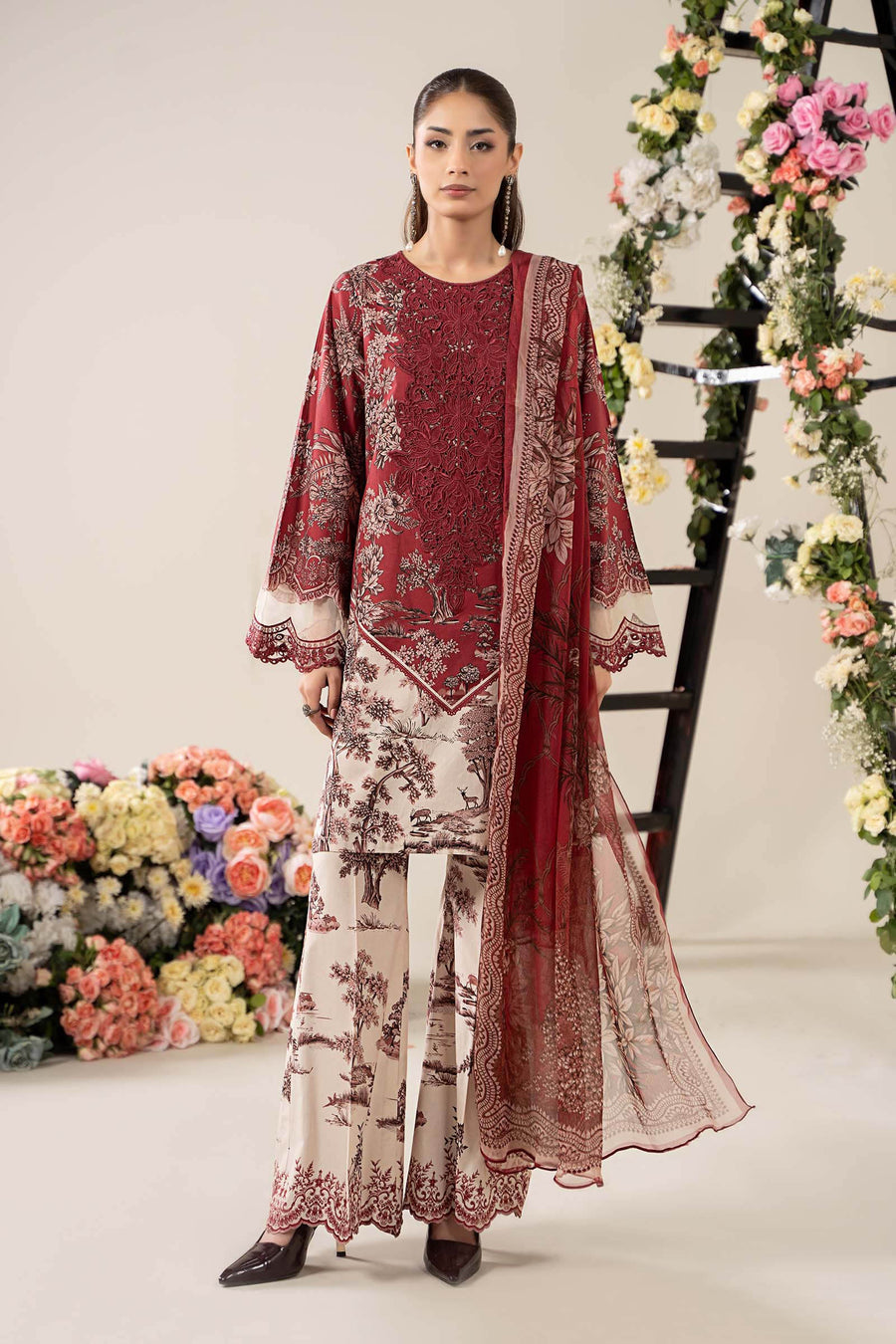 Maria. B. Embroidered  Lawn Suit