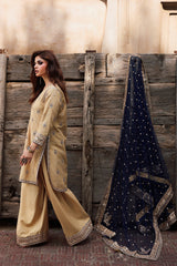 3-PC Embroidered Raw-Silk Suit By Charizma