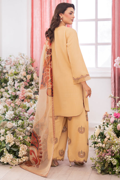 3-PC Embroidered Raw-Silk Suit by Charizma