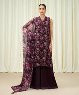 Sapphire Embroidered Chiffon Suit