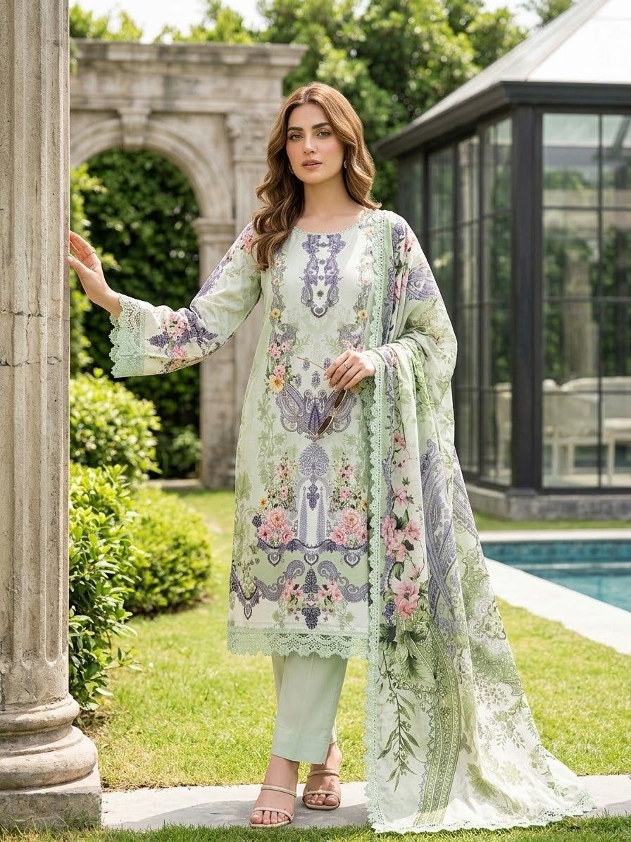 Jade Urbane Embroidered Lawn