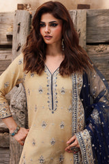 3-PC Embroidered Raw-Silk Suit By Charizma