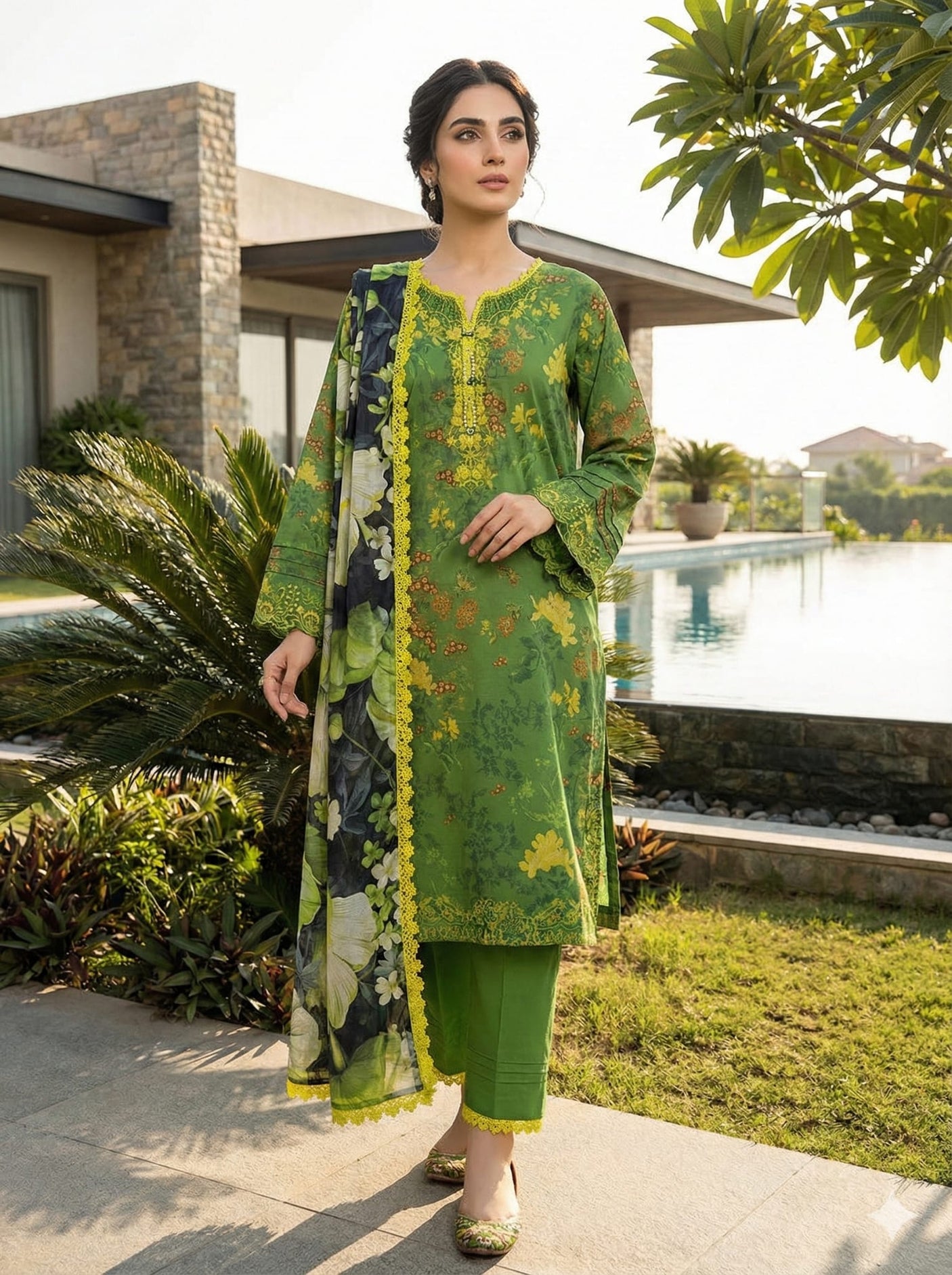 Noer by Gulljee Embroidery lawn