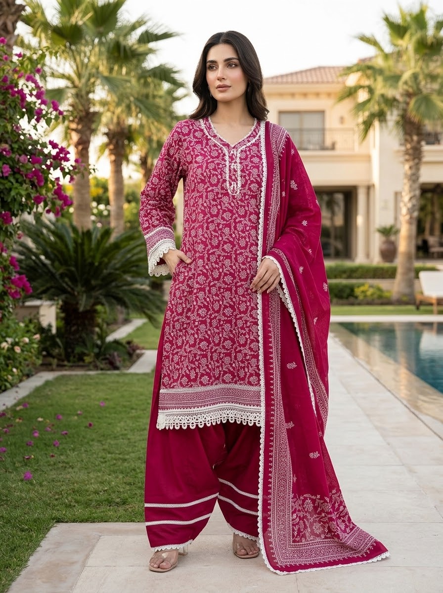 Luxury Premium Lawn With Farshi Salwer
