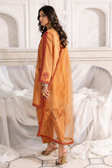 3-PC Embroidered Raw-Silk Suit By Charizma
