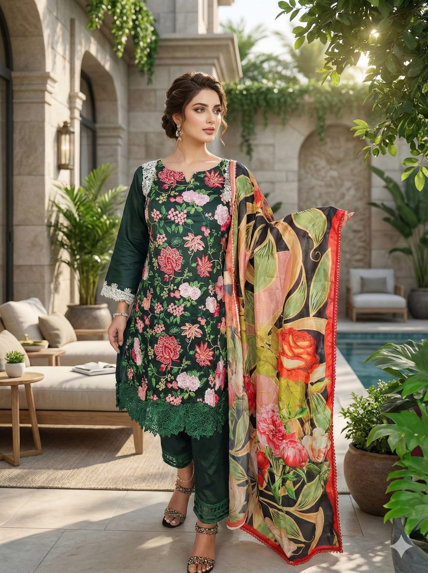 Luxury Embroidered lawn Ready To Ship