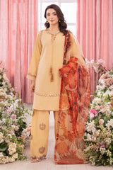 3-PC Embroidered Raw-Silk Suit by Charizma