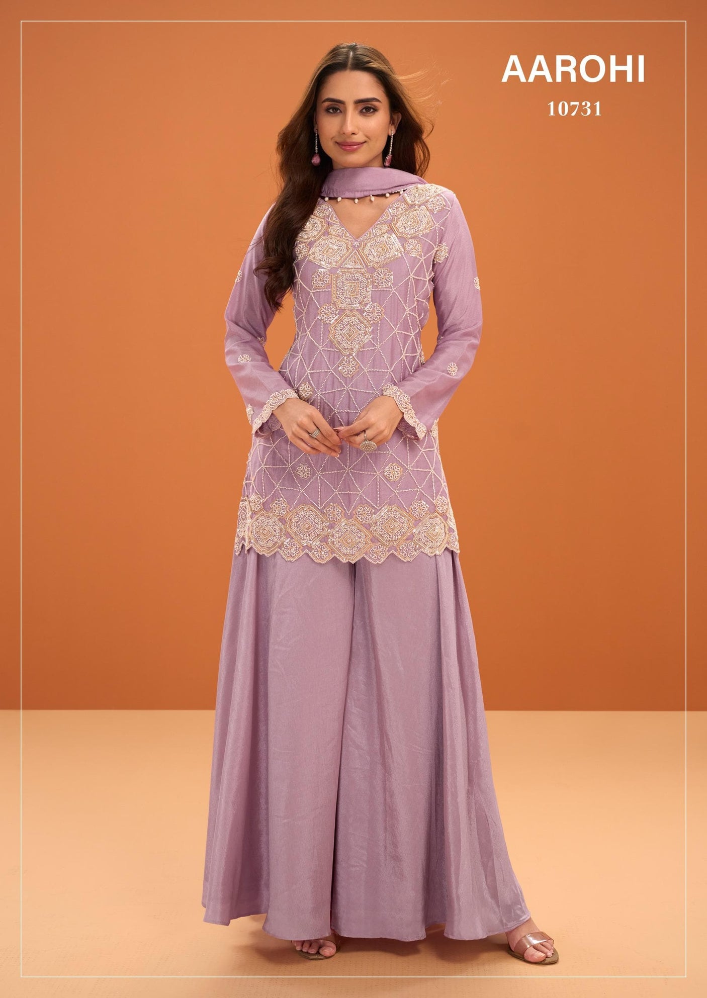 Premium Green Color Chinnon Silk Palazzo