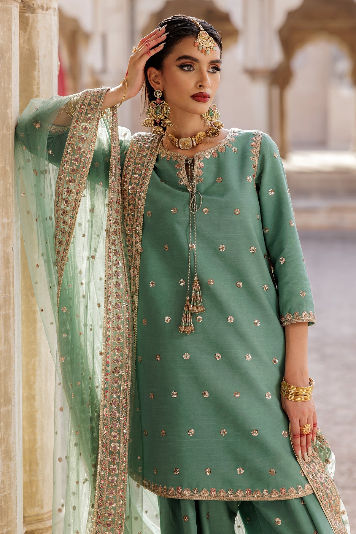 Charizma Embroidered Raw-Silk Suit