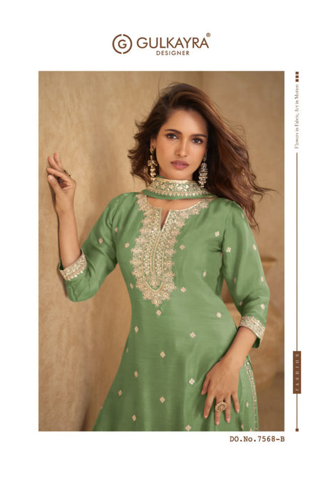 Indian Chinon Silk Sharara Suit