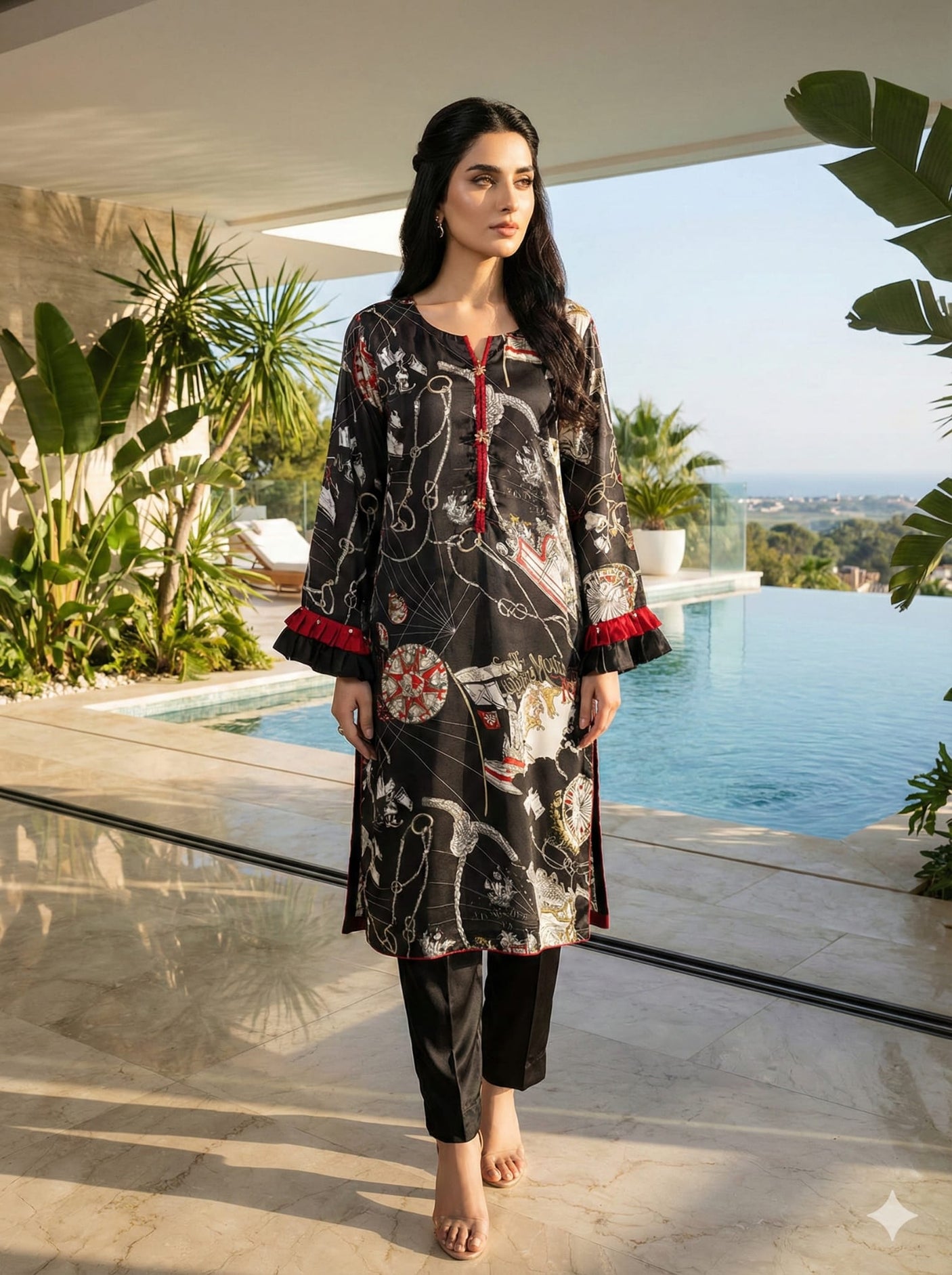 2pc Embroidered Suit